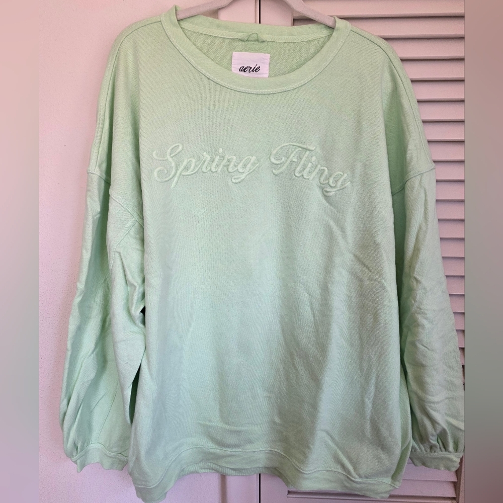 Aerie Bright Green Sweatshirt